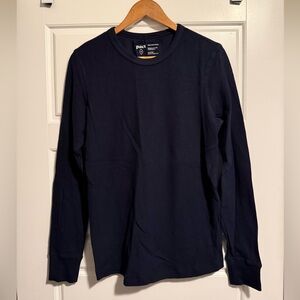 Pact Men's Dark Navy Waffle Long Sleeve Crew